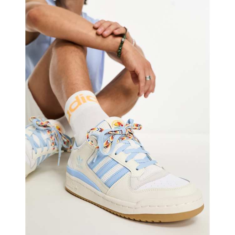 adidas Originals Rivalry Low trainers in white baby blue