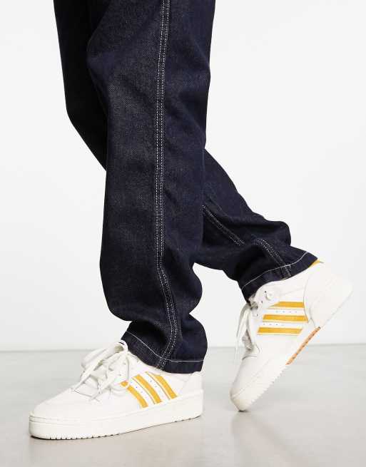 Adidas white best sale gold pants