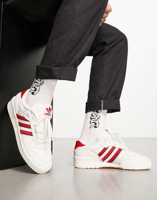 Adidas grey and red clearance trainers