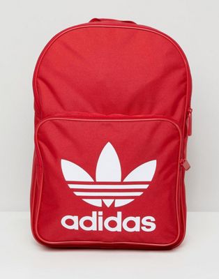 adidas Originals – Röd ryggsäck med stor treklöverlogga baktill DQ3157