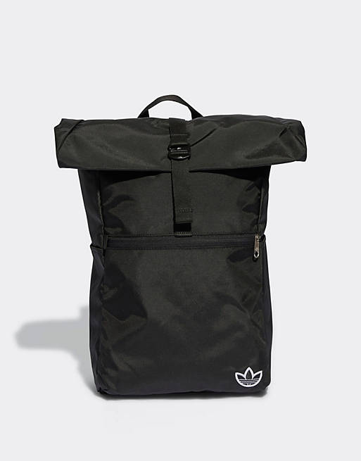 adidas Originals roll top backpack in black | ASOS