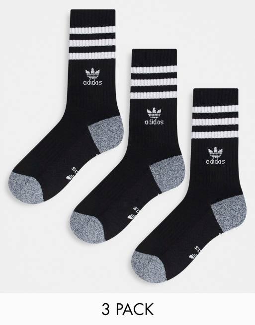 adidas Originals Roller 2.0 3 pack High Quarter socks in black | ASOS