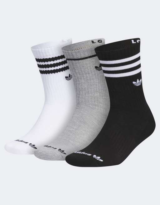 adidas Originals Roller 3 pack crew socks in gray multi ASOS