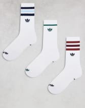 adidas Originals Roller 3 pack crew socks in gray multi