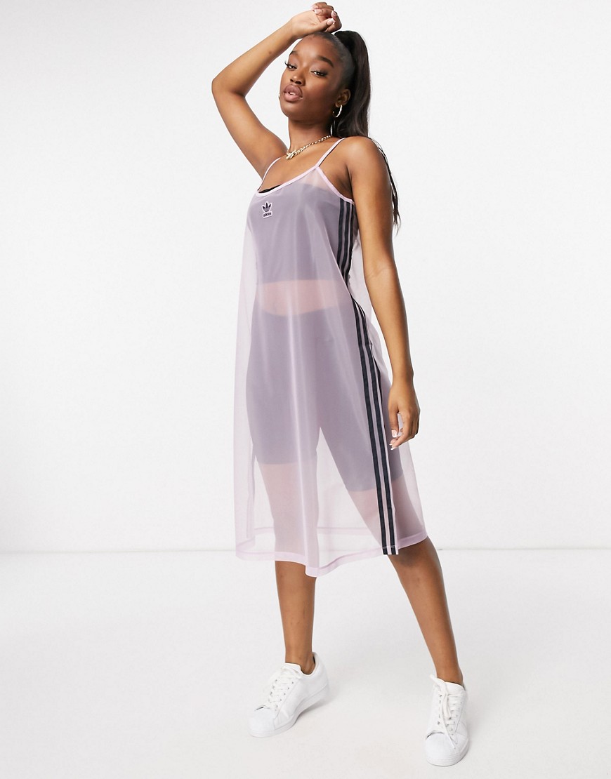 adidas Originals – Rosa klänning i skir mesh-Flera