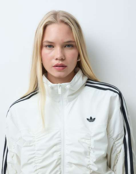 Adidas Originals ruched track jacket in off white - view 1