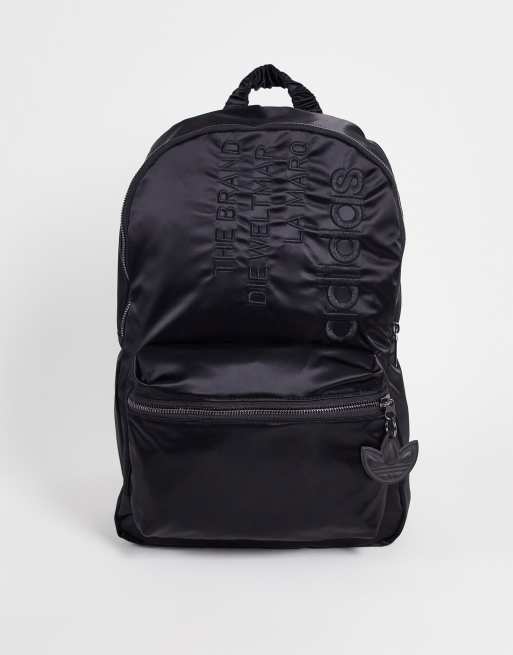 adidas Originals – Rucksack aus Satin in Schwarz mit Logo