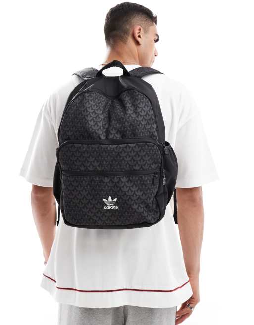 adidas Originals Rucksack in Schwarz mit Monogramm ASOS