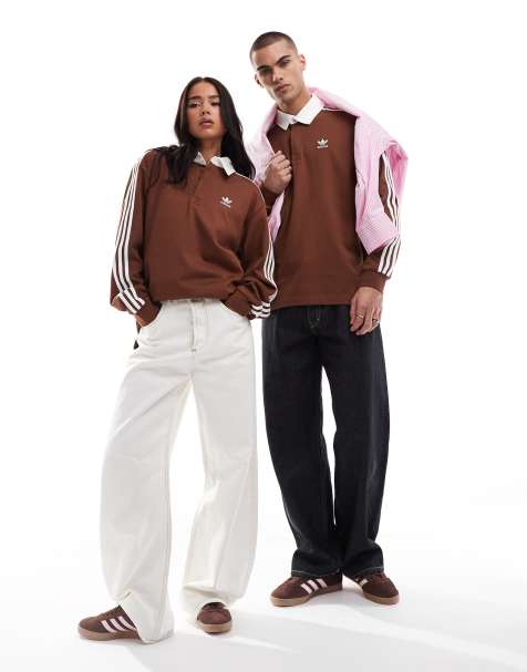 adidas Originals – Rugby-Polohemd in Preloved-Braun - view 1