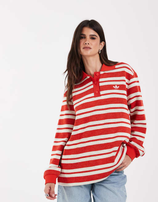 adidas Originals Rugby-Polooberteil in Rot exklusiv bei ASOS, 2 von 4