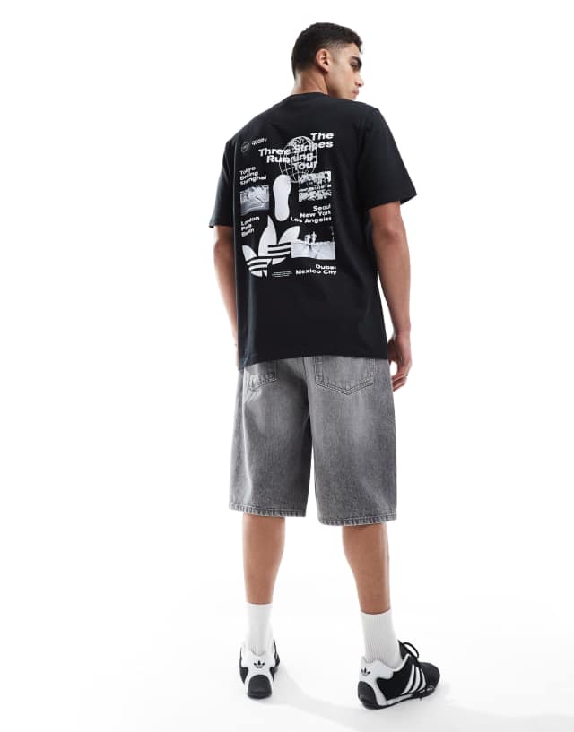adidas Originals running tour graphic t-shirt in black | ASOS