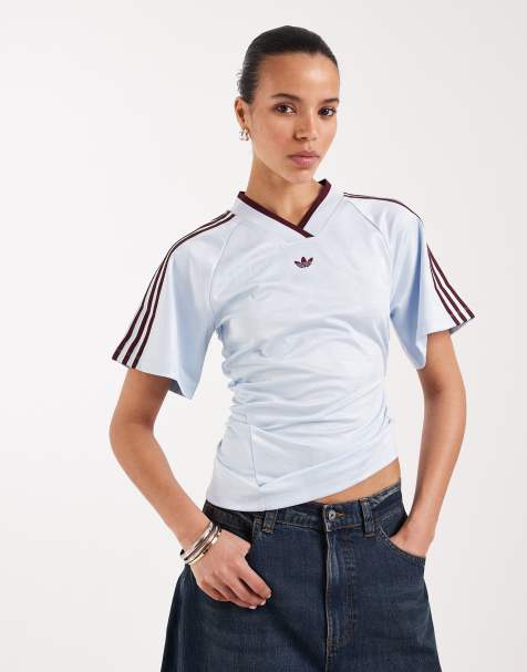 adidas Originals - Rynket lyseblå fodboldtrøje - view 1