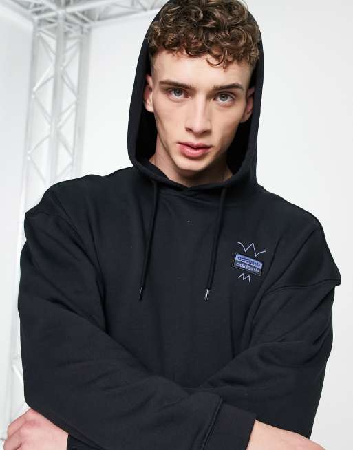 adidas Originals RYV abstract hoodie in black