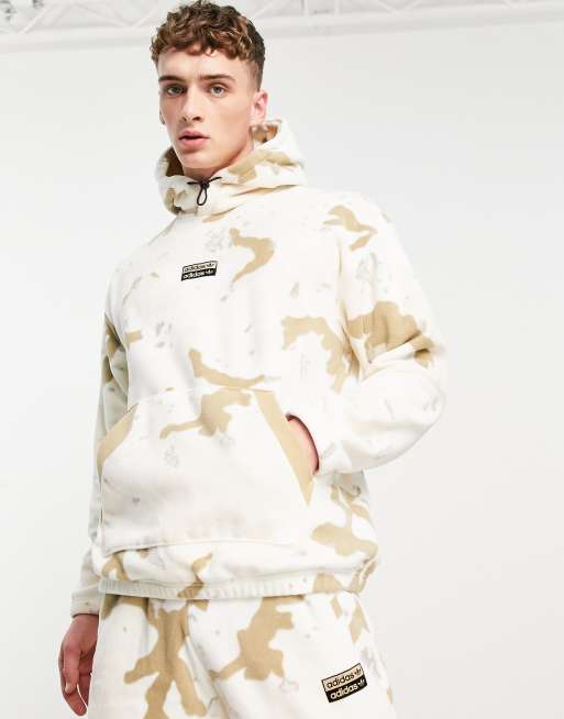 adidas Originals - RYV - Beige hættetrøje i fleece med camoprint