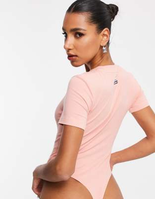 adidas bodysuit pink