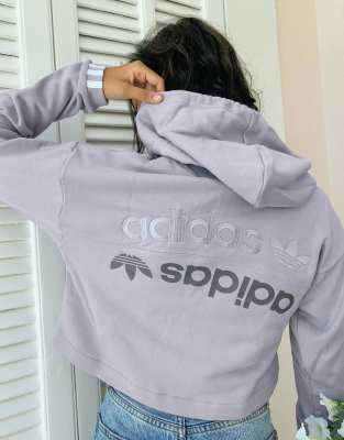 adidas cropped hoodie lilac