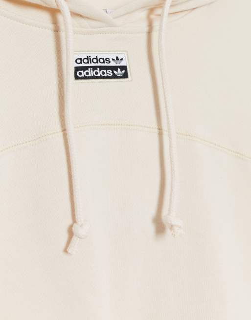 adidas Originals RYV cropped hoodie in off white