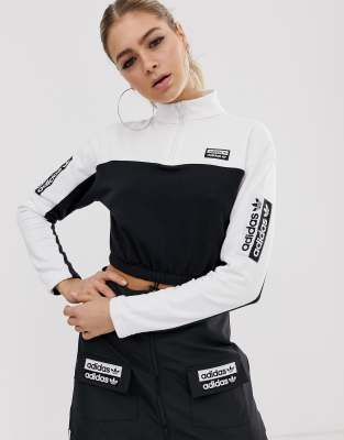 adidas crop jacket black