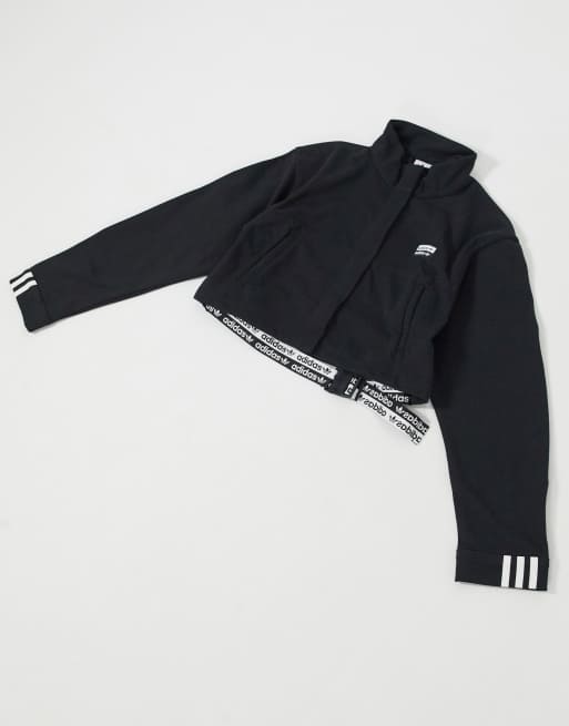 Adidas originals ryv cropped jacket sale in black