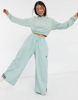 adidas green cropped hoodie