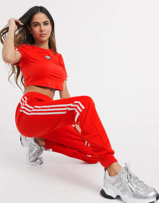 red adidas crop
