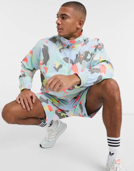 adidas Originals RYV festival windbreaker in all over camo print