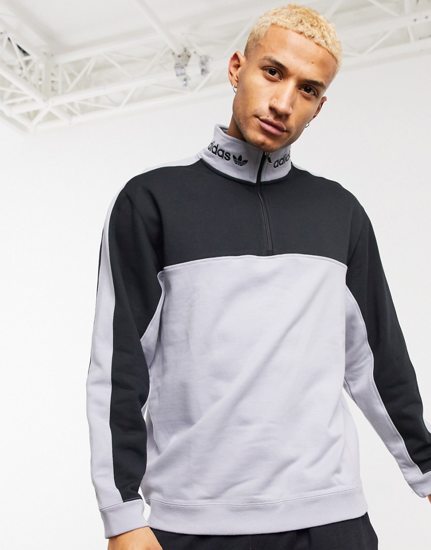 Adidas Originals RYV half zip fleece in grey