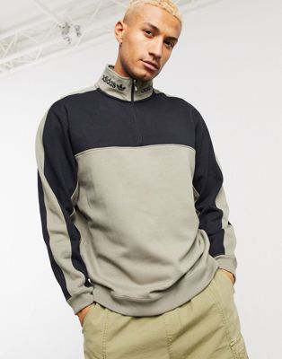 adidas originals 90's colour block high neck crew sweatshirt