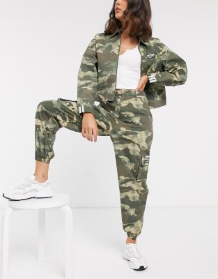 high waisted cargo camo pants