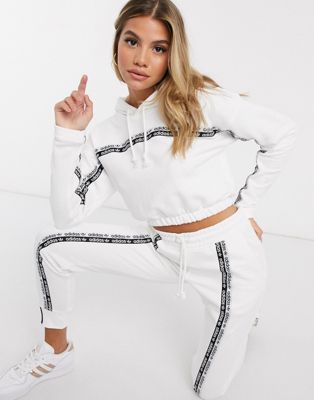 adidas originals ryv taping cropped sweatshirt in white