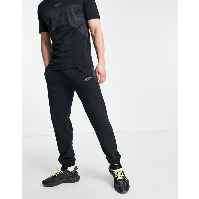 Pantaloni e leggings Uomo adidas Originals - RYV - Joggers neri con pannelli in tessuto a contrasto