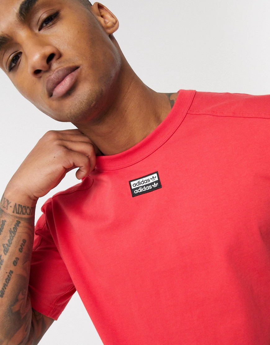 Adidas Originals – RYV – Röd t-shirt med centrerad logga-Orange