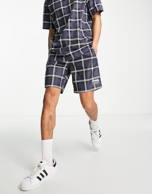 adidas Originals RYV shorts in NAVY with chequed print ASOS