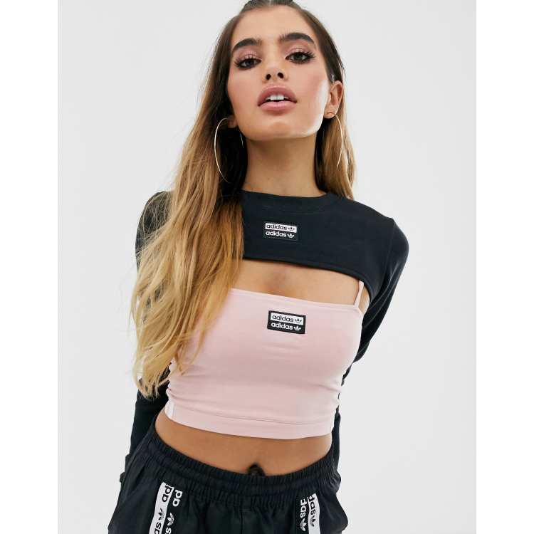 Adidas originals cropped cheap shrug top