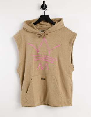 Adidas Originals Ryv Sleeveless Hoodie In Tan-brown