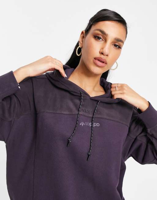 adidas Originals RYV Sweat capuche en polaire avec logo Violet fonc