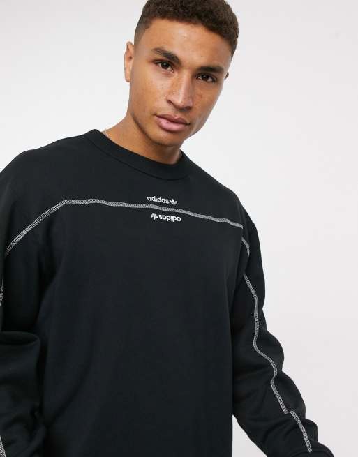 adidas Originals RYV sweatshirt in black | ASOS