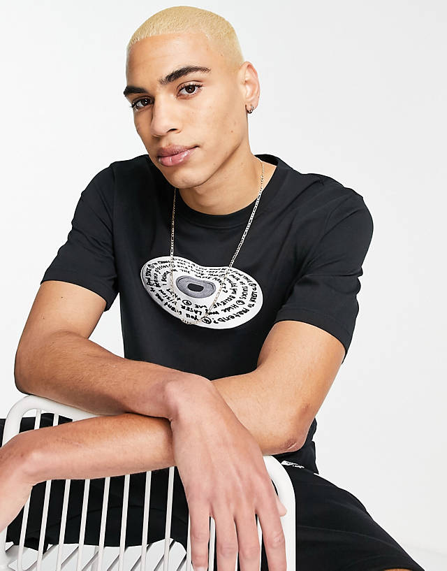 adidas Originals - ryv t-shirt in black with disk graphic