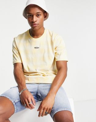 adidas Originals RYV t-shirt in yellow with chequed print
