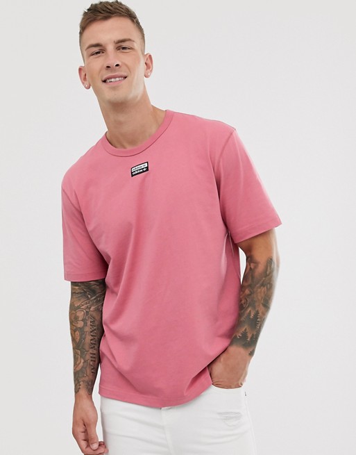 adidas Originals RYV t-shirt with central logo in pink