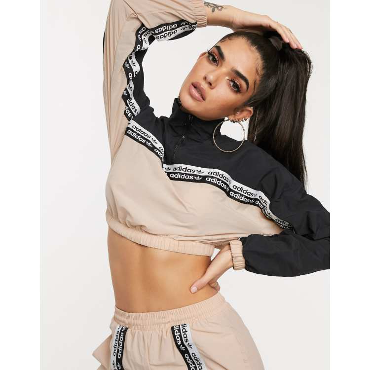 Adidas originals ryv taping cropped jacket in on sale blush