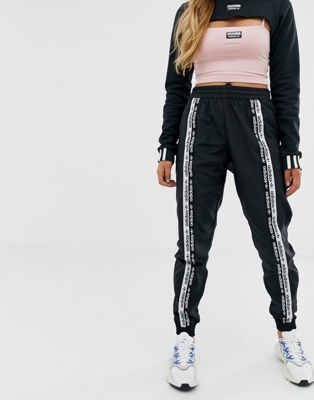 adidas originals ryv taping high waist jogger in periwinkle blue