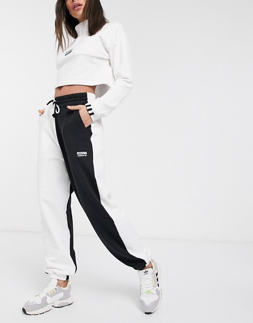 adidas Originals RYV two tone joggers in black and white