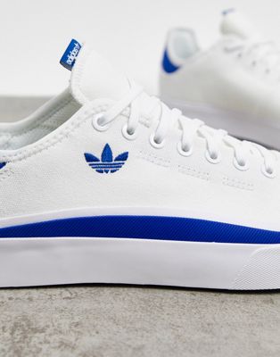 blue and white adidas trainers