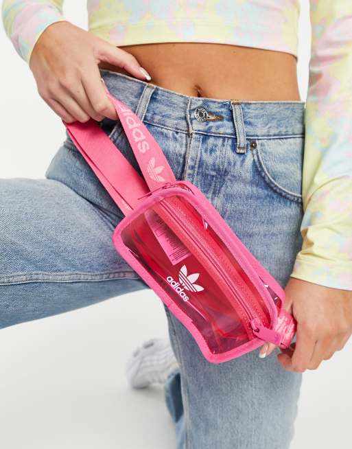 adidas Originals Sac banane avec logo Rose solaire transparent