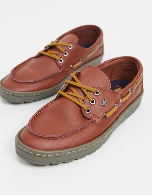 adidas Originals Saint Florent boat shoes in tan leather