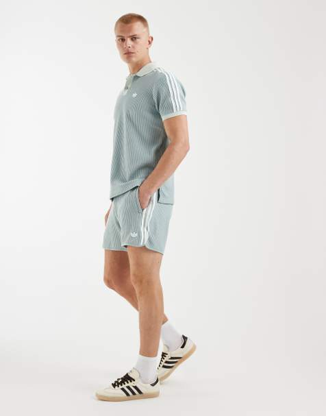 adidas Originals – Salviagröna löparshorts med våffeltextur - view 1