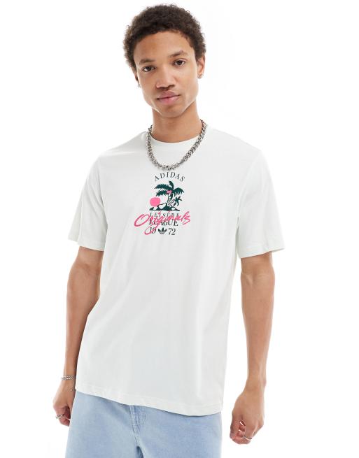 adidas Originals - Salviegrøn T-shirt med resort-grafik