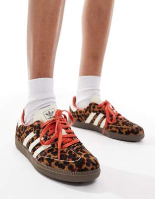 adidas Originals - Samba - Baskets - Imprimé léopard-Marron