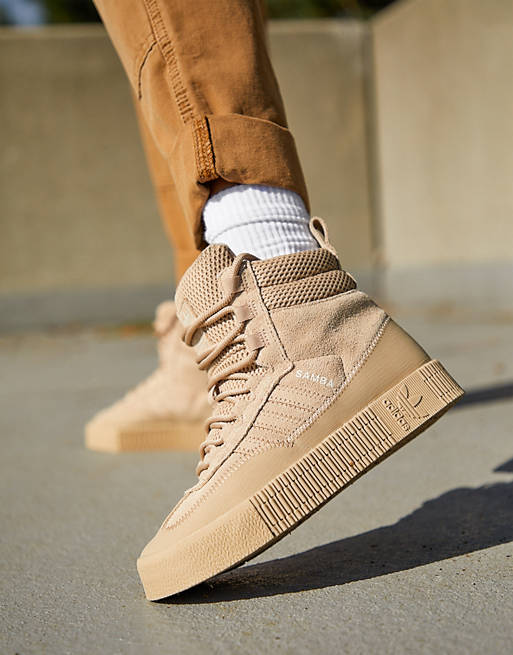 Shoes Trainers/adidas Originals Samba boot trainers in beige 